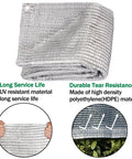 Sixty Five Percent Aluminum Foil Shade Cloth With Grommets 10 Ft By 12 Ft Mesh Sun Block Fabric Canopy Privacy Screen