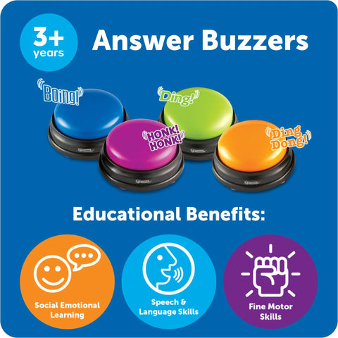 Answer Buzzers For Classroom Games And Trivia Colorful Sound Effect Buttons For Kids Family Showdowns Educational Benefits