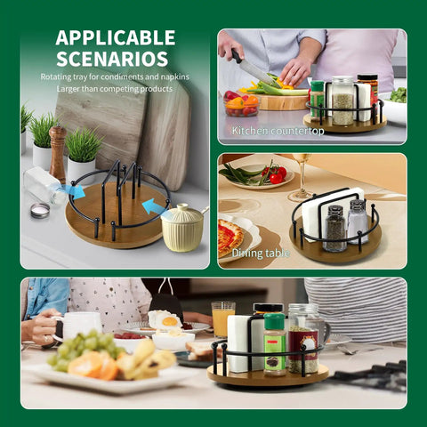 Total Breeze To Grab From Smooth Spinning Lazy Susan Napkin Holder For Kitchen Tables 9 Inch on kitchen and dining tables.