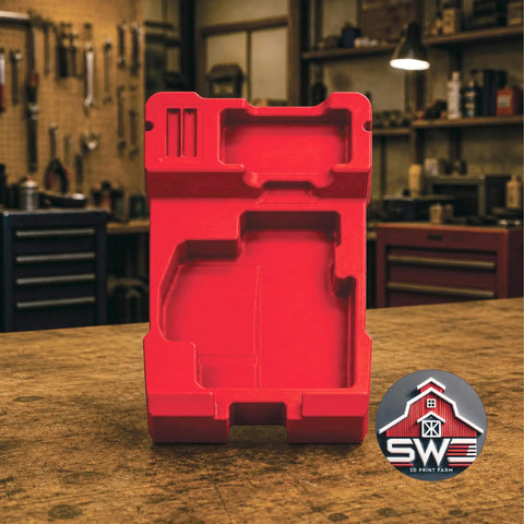 Premium Red 3D Printed Petg Tool Organizer Insert Designed For Makita Packout Case 8435 To Keep Your Laser Level And Distance Meter Squared Away And Solid For Any Job Site