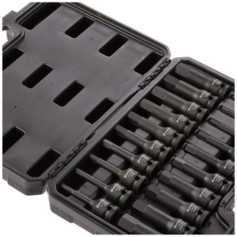 Denali 20-Piece Half-Inch Drive Impact Hex Socket Set With SAE And Metric Sizes Carrying Case Pro-Grade Cr-Mo Steel One-Piece Construction Black Oxide Finish Laser-Etched IDs Built To Last And Boss-Level Tough For Pros