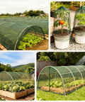 Ultra Fine 256 Mesh Garden Netting 8x20 Ft Pest Barrier covering vegetables, potted plants, raised beds, protecting crops outdoors.