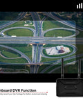 Compact 4.3 Inch FPV Monitor With DVR, 5.8GHz 40 Channel Receiver displaying aerial view of highway intersection