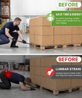 54 Inch Flexible Pallet Strap Feeder Stick For PE Guide Strapping, Quick Threading Tool With Extended Handle, Streamlines Packing, Reduces Bending, 2 Pack used to feed strap under a pallet