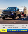 Heavy Duty Traditional Metal Windshield Wiper Blades Two Pack 22 Inch J Hook Fits Ford F150 F250 F350 on pickup truck.