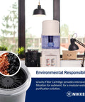 PiMag Aqua Pour Filter Cartridge No Fuss Replacement With Copper Particles for home water filtration system with view of filter elements