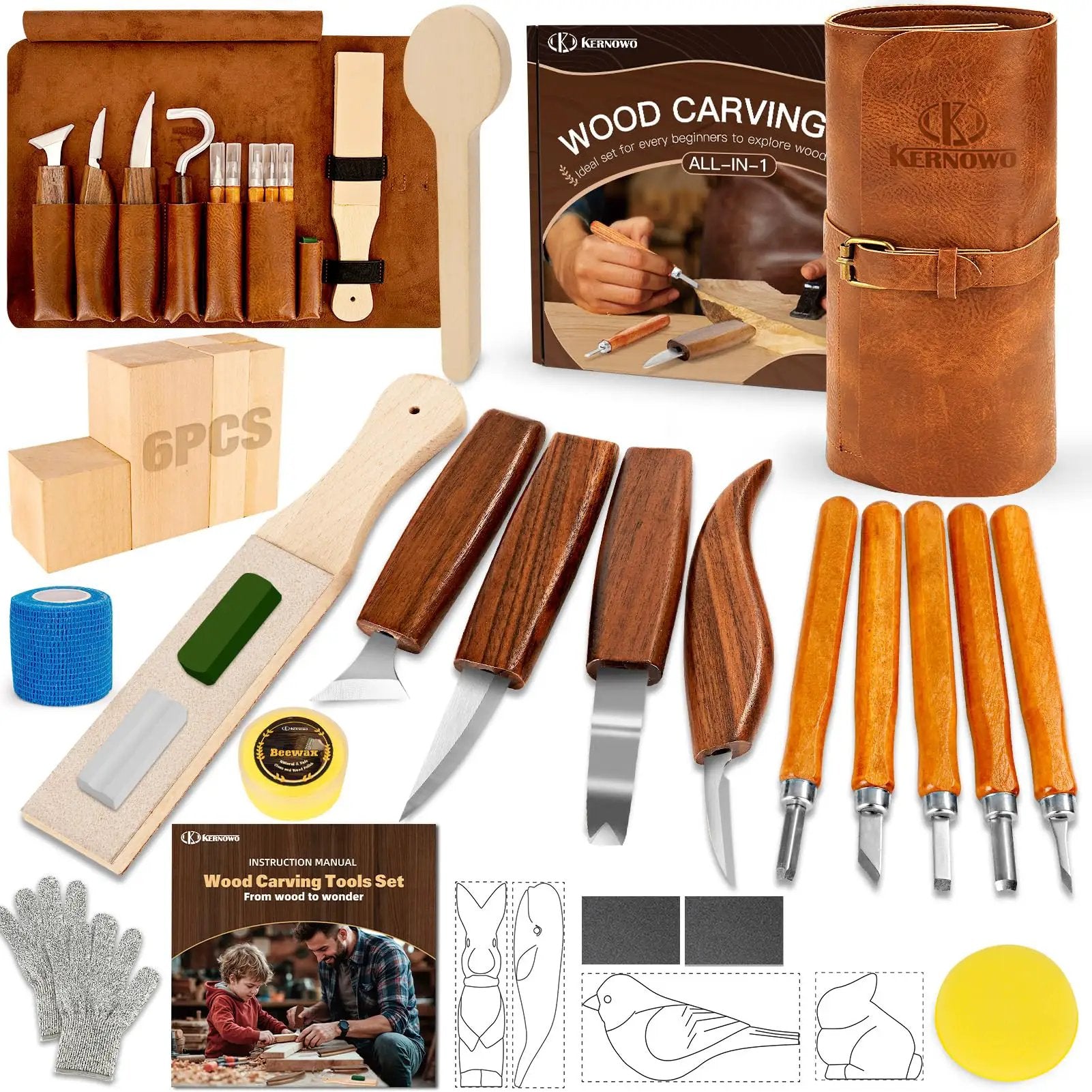 All In One Wood Carving Set – 32 Piece DIY Tool Kit