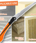 Insulation Hand Saw With 16 Inch Steel Blade And Wavy Serrated Teeth For Cutting Wood Fiber Board Foam Mineral Wool Styrofoam Rockwool