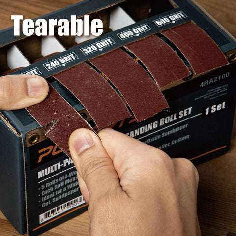 Emery Cloth Roll Five Grit Sandpaper Set 1 Inch By 20 Feet Aluminum Oxide For Automotive Wood And Metal Sanding And Polishing