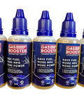 Five blue bottles of Powerful Gas Saver Additive 5 Bottle Pack For Gasoline And Diesel Engines To Run Cleaner, total 6.4 oz