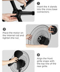 Assembly steps for 16 Inch Pedestal Floor Fan With 90 Degree Oscillation Three Speed Settings Adjustable Height Keeps Your Room Cool All Day For Bedroom Living Room Kitchen And Home Office Black.