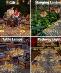 Outdoor Solar Lanterns With Cute Owl Cutouts Two Pack Waterproof Garden Decor For Patio Pathway Balcony Lawn And Yard Hanging Lights Cozy Vibe Energy Efficient Weatherproof shown in various decorative settings