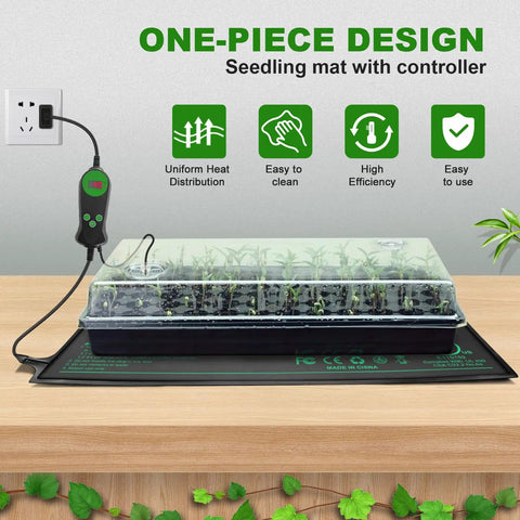 Seedling Heat Mat With Built In Thermostat For Seed Germination And Indoor Gardening 10 By 20.75 Inch Waterproof Plant Heating Pad For Hydroponics And Greenhouse MET Certified Temperature Control For Stable Warmth