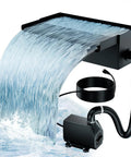 12 Inch Waterfall Spillway Kit With 304 Stainless Steel Spillway Box 40W 660GPH Submersible Pump 9.8Ft Corrugated Tubing And Adjustable Flow