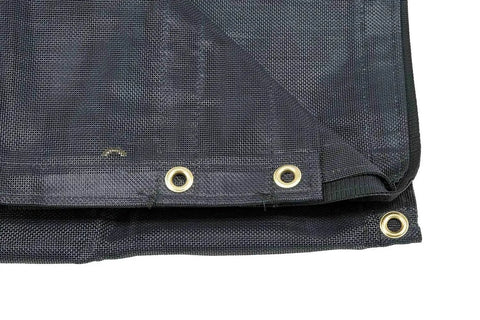 7x12 Vinyl Coated Mesh Dump Truck Tarp With 5 Inch 18oz Double Pockets, Reinforced Hems, Brass Grommets Every Two Feet