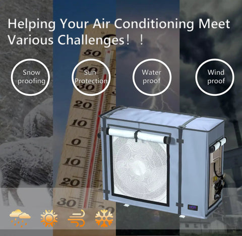 Top Notch Mini Split Cover For Your Outdoor Ac Unit Heavy Duty Weather Gear That Takes A Beating But Gives Zero Quitting Waterproof Windproof Snowproof All Season Shield In Grey