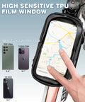 Waterproof Front Frame Bike Bag For Phone Under 7 Inches with TPU window showing map on bike handlebar