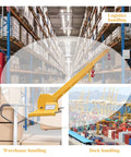 Top Shelf Forklift Jib Boom Crane 6600 Lb Capacity Telescoping Mobile Lifting Hoist With Dual Hooks in warehouse setting.