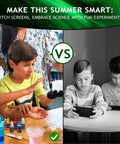 Kids enjoying Over 100 Hands On Science Experiments Kit For Kids With Chemistry And Physics Fun STEM Toys, ditching screens for science fun.