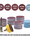 100 Pcs 1 Inch Sanding Disc Kit with Hook and Loop Backing Pads, Five Grits Set for Ultra Smooth Finishes