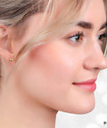 14K Solid Gold Ball Stud Earrings Three Pair Pack With 3mm 4mm And 5mm Sizes Yellow Color Finish And Butterfly Backings Great For Sensitive Ears Everyday Wear And Sparkle. 3mm gold ball stud on ear
