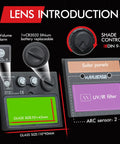 Lens components of Solar Powered Auto Darkening Welding Helmet With Wide Shade 9 To 13 For TIG MIG ARC Welds displayed.