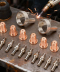 24 Piece Tip Electrode Kit For Cut 55DS Pro And Cut 65DS Plasma Cutters With Electrodes Nozzles Brass Zinc Alloy Stainless Steel Consumables