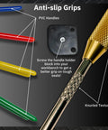 Anti-slip grips and knurled texture of Six Piece Seal Twistor Tool Set With Two Sided Seal Pick And Surface Mount Handle