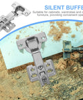 Soft Closing Hydraulic Concealed Cabinet Hinges 2 Pack Frameless Steel Design Quiet Slow Close No Squeak for furniture installation