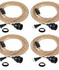 Dope 4 Pack Pendant Light Cord Kit With 15Ft Plug In Switch Easy Install Industrial Vintage E26 E27 Socket Set For Edison Bulbs