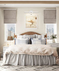 Bedroom decor with Sleek Plug In Vanity Light Bar For Bathroom Over Mirror, 15.75 Inches, 12W LED 3000K, above bed artwork