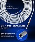 Ditch The Guesswork With A Pro Grade Three Sixteenth Inch Brake Line Flaring Kit includes 25 feet brake line with zinc plating