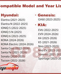 Compatibility list for air filter replacement: Hyundai Elantra, Tucson, Santa Fe, Genesis GV60, Kia Sportage, 2020-2026 models.