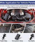 35 Piece Universal Engine Under Cover Fastener Kit With Push Retainers And Rivet Clips For Front And Rear Splash Shield Bumper Fender Liner U Nuts For Most Vehicles, push clips and hex bolts