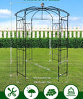 Heavy Duty Garden Pergola Trellis And Wedding Arbor Metal Gazebo Arch For Outdoor Climbing Plants with size measurements