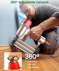 Heavy Duty 18 Gauge Pneumatic Brad Nailer Kit Includes Four Thousand Assorted Nails Job Site Ready Gear for detailed work.