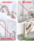 Incorrect faucet types for silicone faucet handle drip catcher tray mat; correct single fixture type highlighted in green.