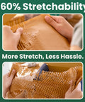 Hands stretching 12 Inch By 150 Foot Honeycomb Packing Paper Roll For Moving And Shipping, Expandable Kraft Cushion Wrap For Small Business Packaging