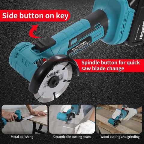 Brushless Mini Angle Grinder Cordless 18V Tool, 19500 RPM Portable Metal Grinding And Cutting, Compact Handheld Cutter