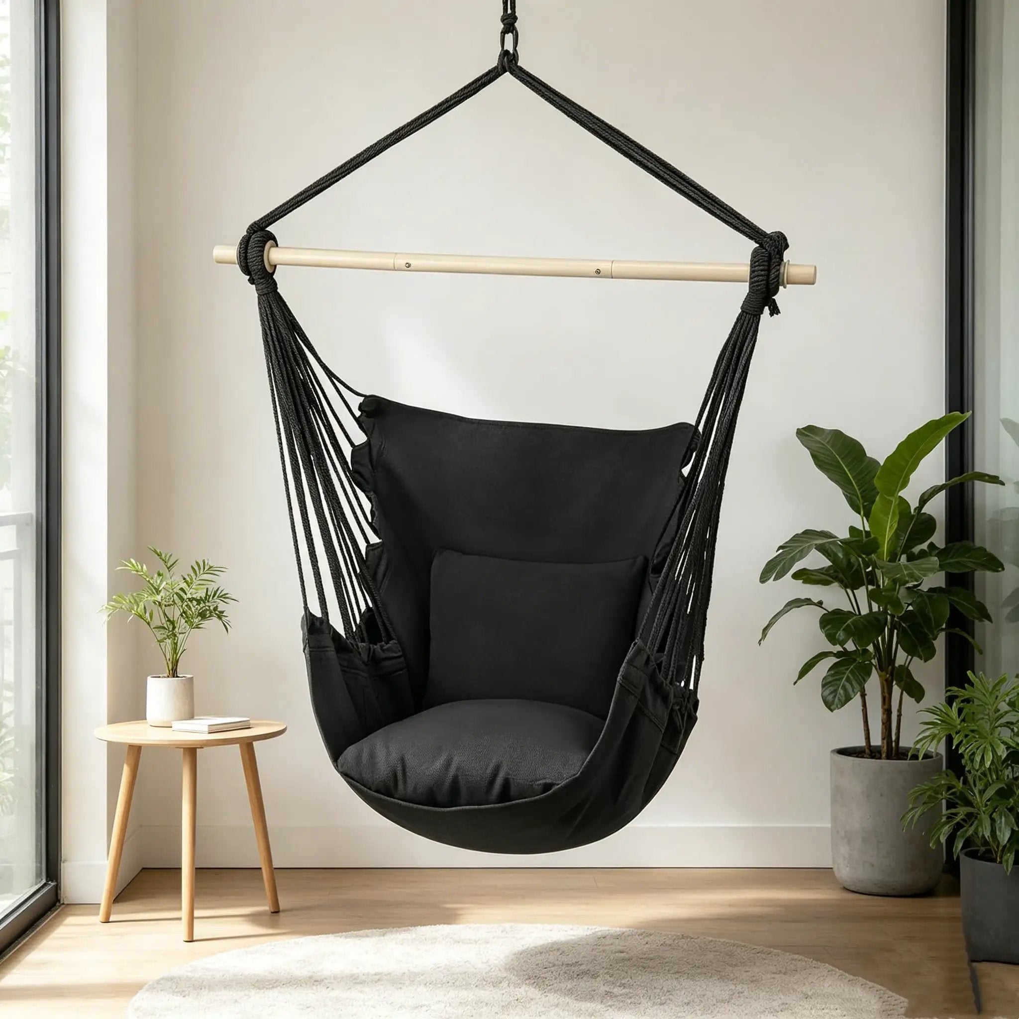 Cozy Hammock Chair – Indoor & Outdoor Swing w/ Cushions ✓