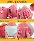 Pro Grade Reusable Half Face Respirator Mask With Six Filters For Painting Cleaning And Sanding Food Grade Silicone Dust Mask Pink