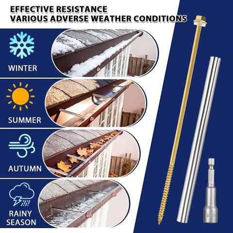 Heavy Duty Gutter Repair Kit For 6 Inch Gutters, 30 Pack 8 Inch Screws And Nails With 304 Stainless Steel Sleeves, shows use across seasons