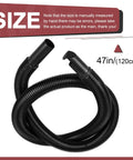 Durable 1.25 Inch By 4 Foot Flexible Wet Dry Vac Hose Replacement Vinyl Vacuum Hose For Standard One And A Quarter Inch Ports Easy Fit And Reliable Performance For Home Shop Vacuum Cleaners coiled with size label