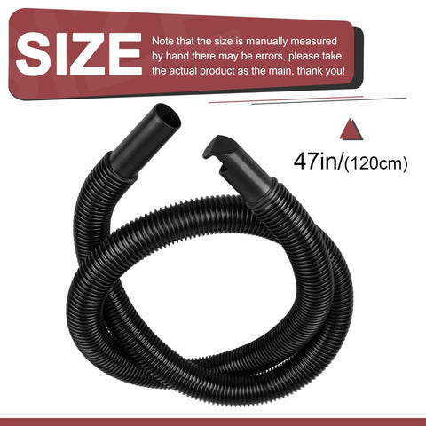 Durable 1.25 Inch By 4 Foot Flexible Wet Dry Vac Hose Replacement Vinyl Vacuum Hose For Standard One And A Quarter Inch Ports Easy Fit And Reliable Performance For Home Shop Vacuum Cleaners coiled with size label