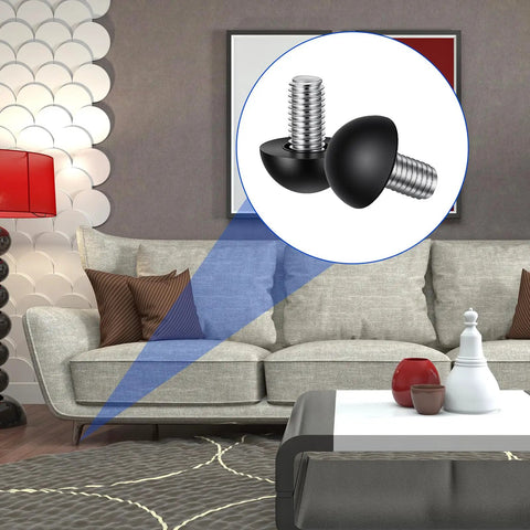 Stainless Steel M8 Adjustable Furniture Leg Levelers with Nylon Base on modern sofa setup
