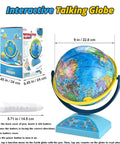 Interactive Globe With Smart Pen For Kids 6 To 12, 300 Plus Geography Quiz Games, Totally Immersive World Explorer, blue base
