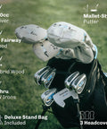 Ladies Complete Right Handed Golf Club Set With Lightweight Shafts, Regular And Petite Sizes, 14 Pieces in bag on grass