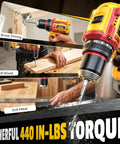 Cordless Brushless Drill And Impact Driver Combo Kit For 20V Battery Tool Only in use with wood and metal with 9 bits included