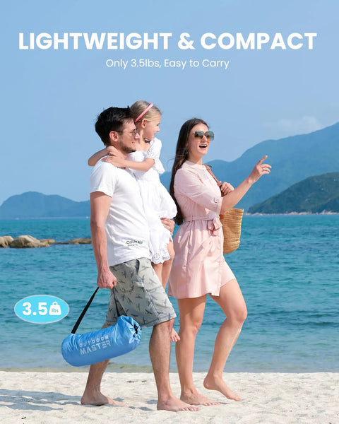 Family carrying Spacious Beach Tent For Three To Four People With No Fuss Setup Sun Shade Canopy Portable UPF Fifty Plus UV Protection
