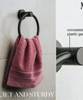 Matte Black Towel Ring And Wall Mounted Hand Towel Holder For Bathroom And Kitchen SUS304 Stainless Steel Durable Finish